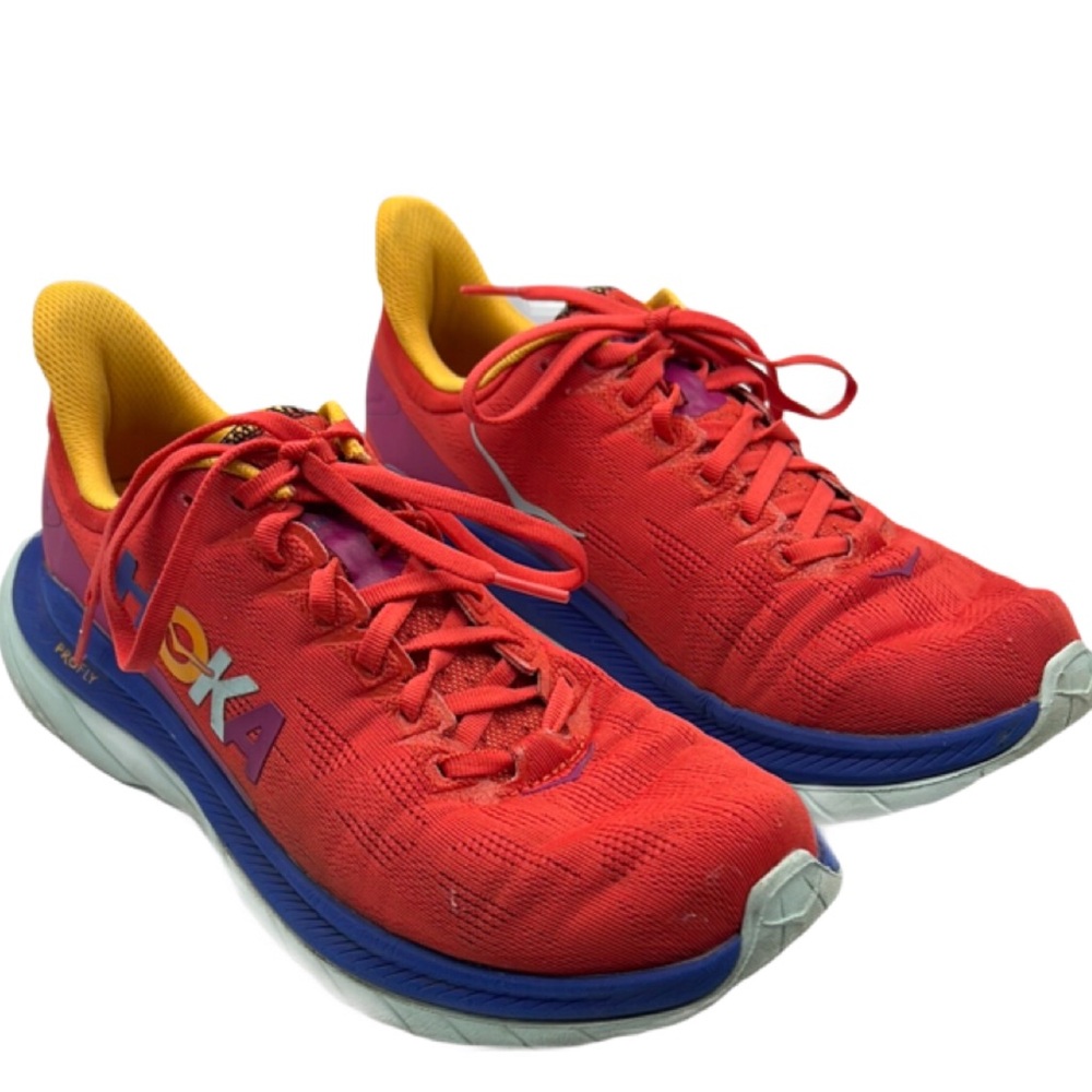Hoka Sz 8 Mach 4 Everyday‎ Training Red Yellow Athletic Shoes